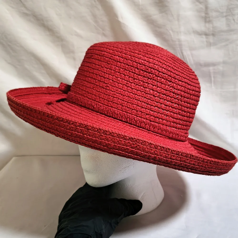 Betmar Vibrant Red Women's Wide Brim Hat - Picture 3 of 8